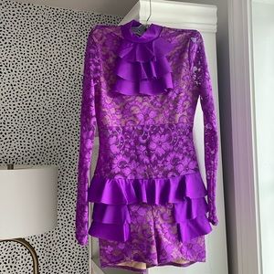Purple ruffle dance/gymnastics costume